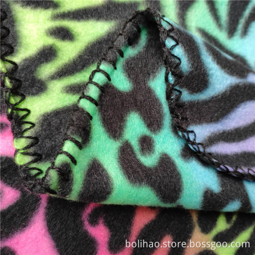 picnic blanket customized size and logo best price wholesale soft leopard fleece blanket